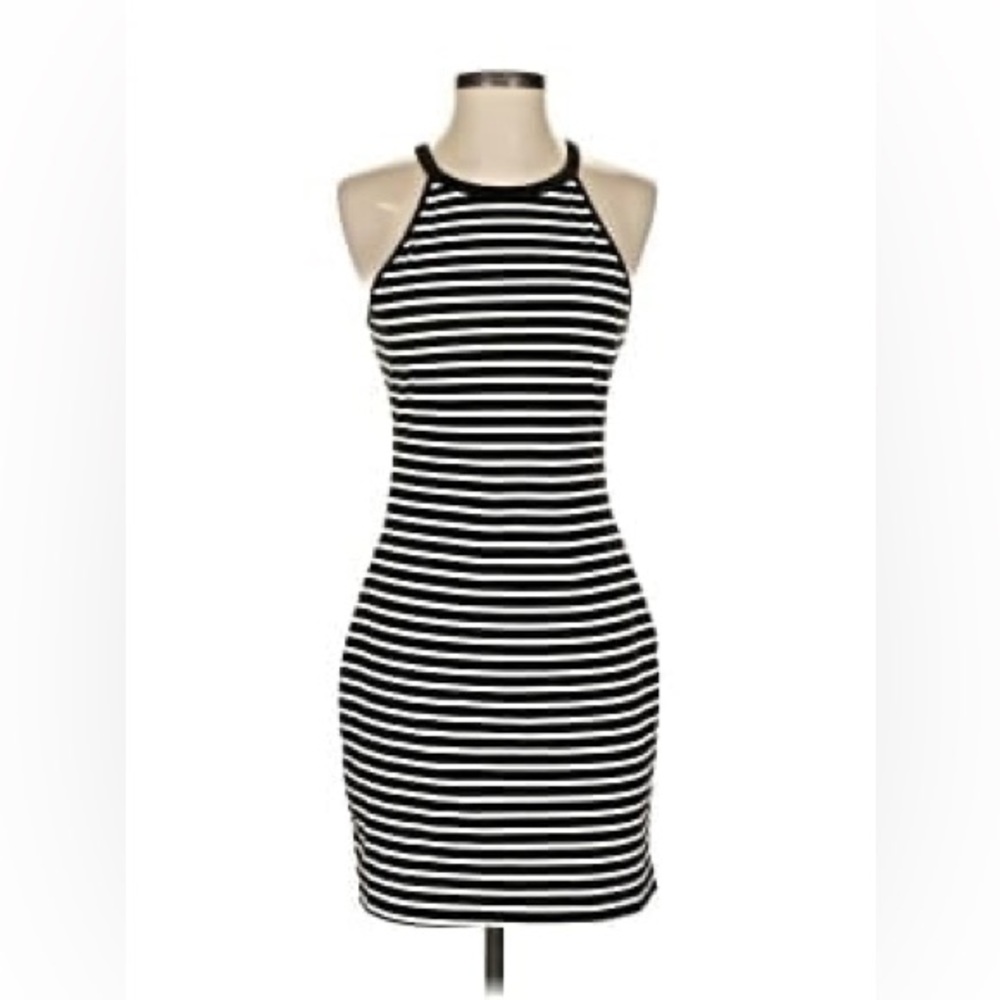 YOZY Striped Black and White Dress Size L